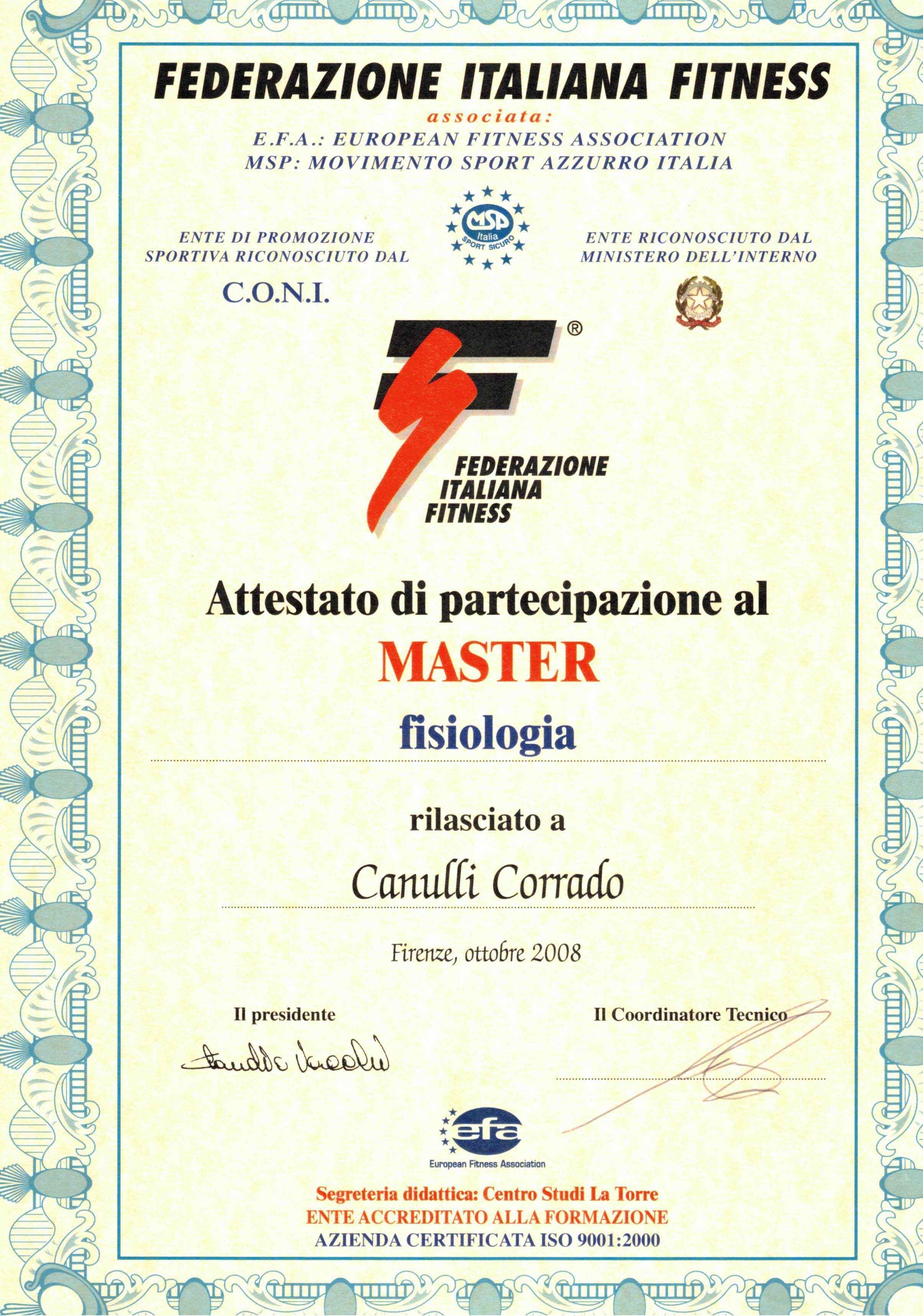 Master in Fisiologia